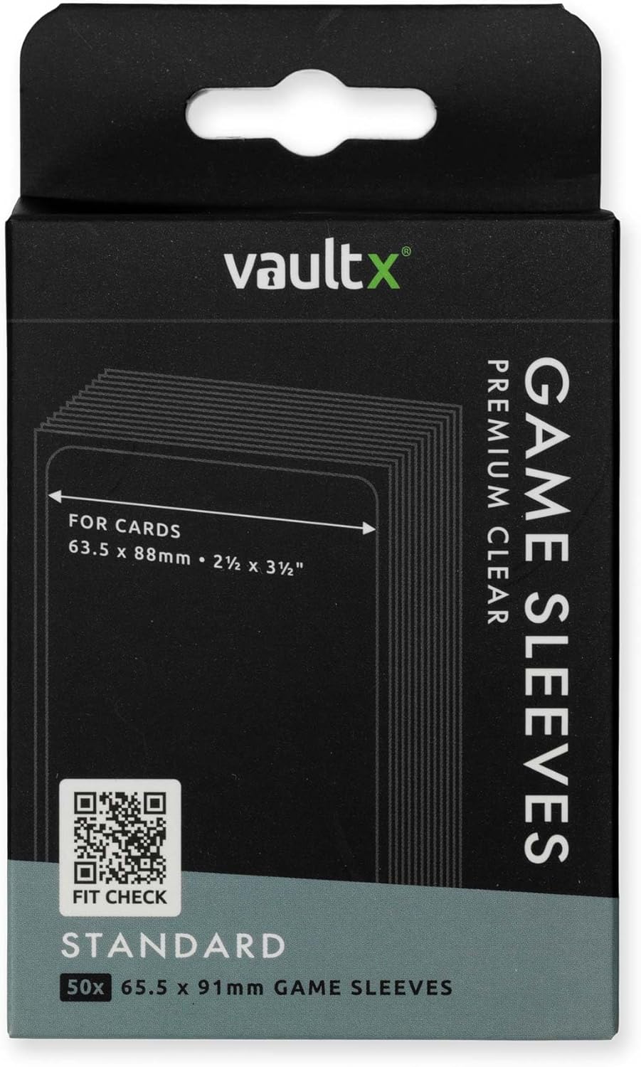 Vault X Standard Board Game Sleeves - Premium Clear Protection for Standard Cards | 65.5 x 91mm (50 Pack)