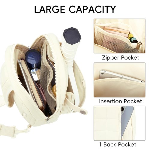 CLUCI Pickleball Bag for Women, Quilted Crossbody Bags for Women Men, Puffer Travel Sling Chest Bag