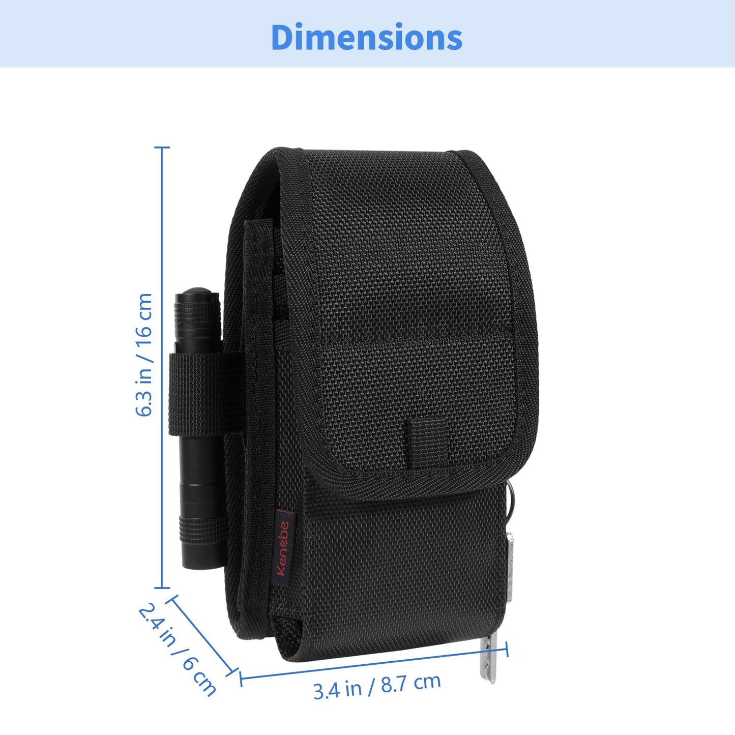 KENOBE Belt EDC Pouch, 5-Pocket Multi-Purpose Tool Holder, Multitool Holster Tactical Pouch Cell Phone Organizer for Work, Hiking, Camping, Barbecue, Rescue