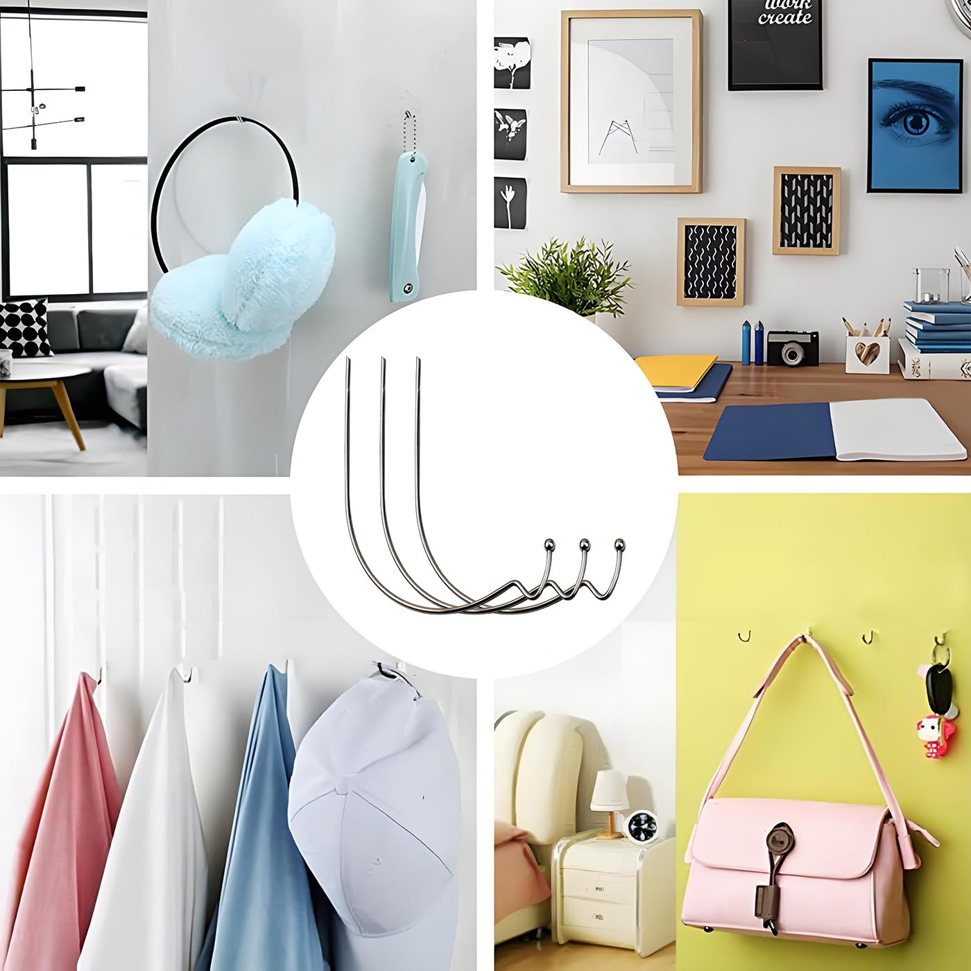 JOAWSOME Picture Hangers Super Hooks and Office Pack 40Pcs for Drywall Picture Hanging Hooks Heavy Duty Supports Up to 100 Pounds for Hanging Pictures, Photos, Frames, Planters, Art, Clock (Hook-04)