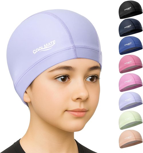 COOLMATE Swim Cap for Women, Men & Kids - Lightweight Silicone, Water-Resistant, Non-Slip Fit | Ideal for Pool & Lap Swimming