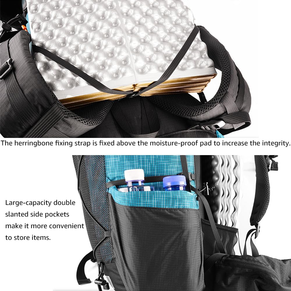 MOXIHIKE 3FULGEAR QiDian Hiking Backpack for Men Women 56L(40+16) Lightweight Outdoor Camping Bag Trekking Daypack (Khaki)
