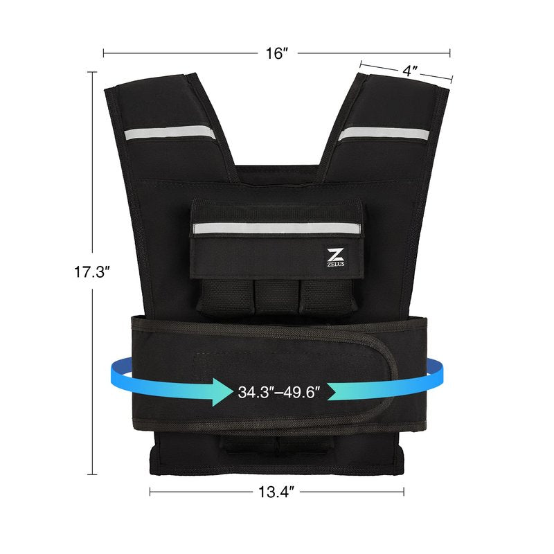 ZELUS 23lb Weighted Vest with Adjustable Weights for Exercise, Weight Vest for Men, Workout Vest for Home Workouts Cardio Strength Training Weight Loss (23lb-Iron Bar)