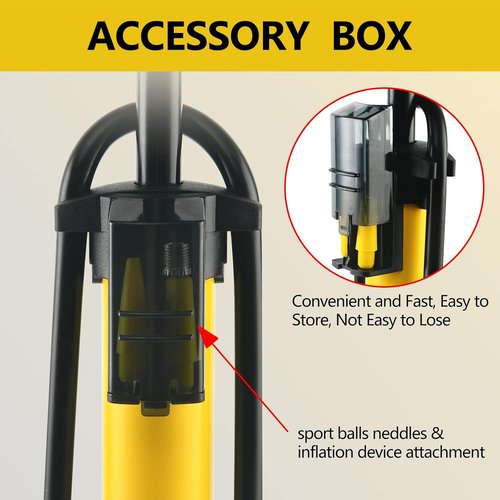 **TOOLITIN Floor Bike Pump - 160 PSI High Pressure with Gauge | Compatible with Presta & Schrader Valves**