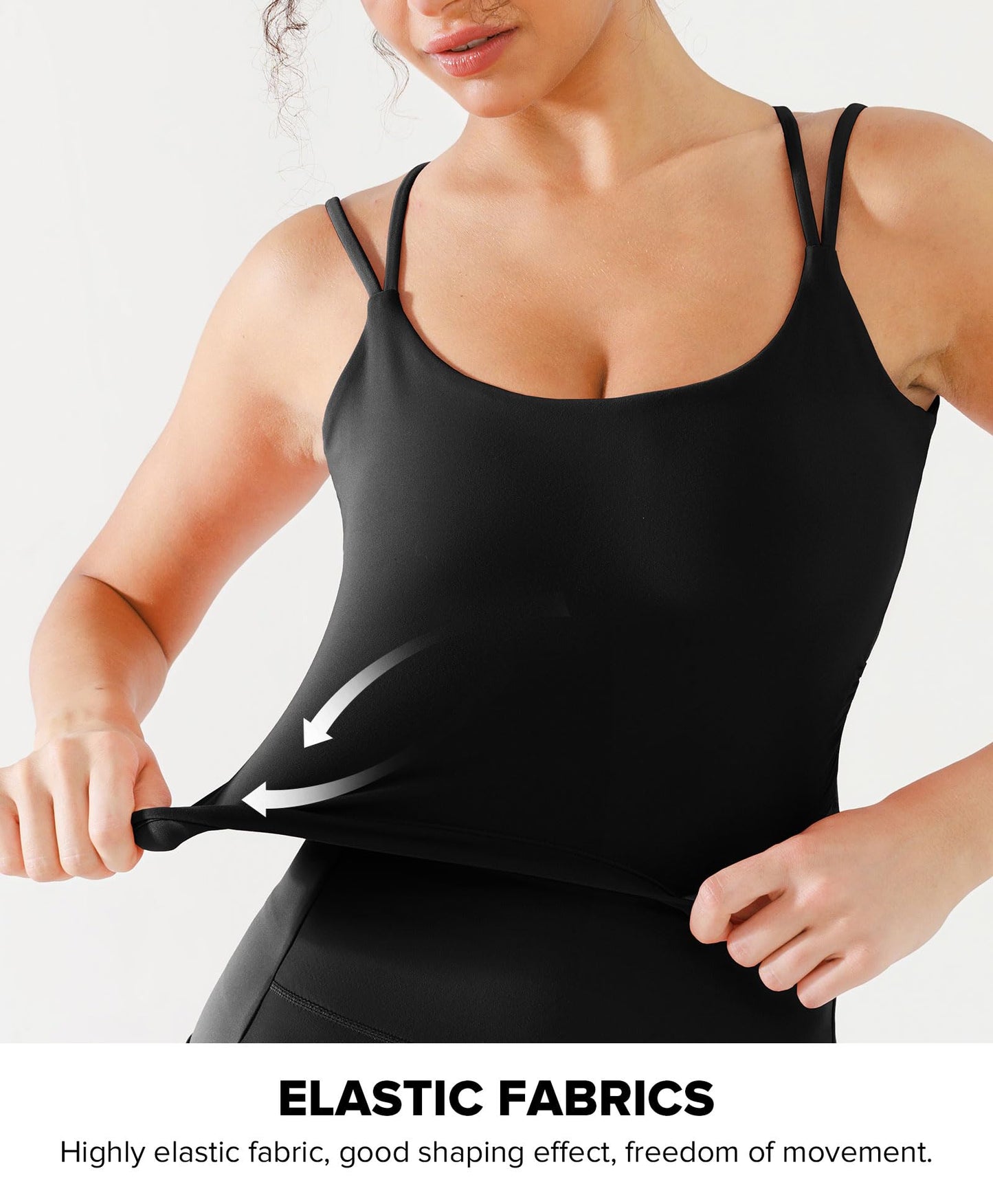 BRXL Womens Twist Back Sports Bra Longline Buttery Soft Low Impact Yoga Bra Removable Pads Scoop Neck Crop Top Black