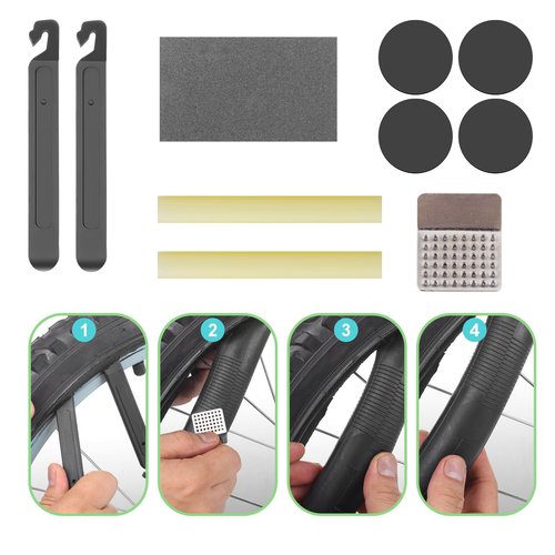 Teyssor Bike Repair Bag with Tire Pump, Bicycle Tire Repair Tool Kit, Portable Tool Bag with 16 in 1 Multitool All in One Bike Kit for Cycling