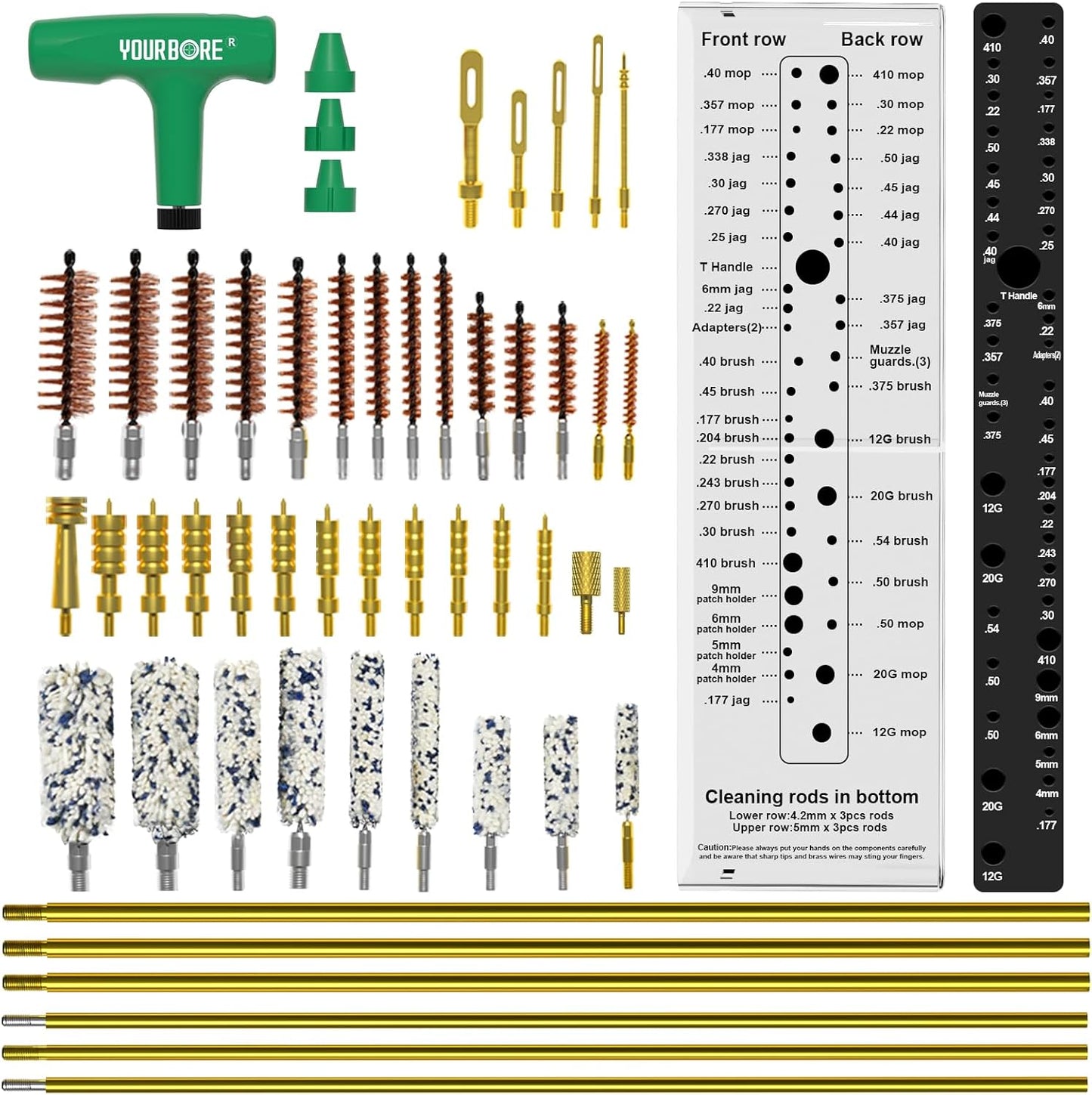 Universal Gun Cleaning Kit - Compact Pack for Handgun, Rifle & Shotgun | Fits .22 to 12Ga Calibers