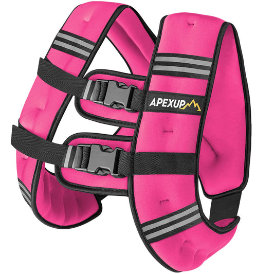 APEXUP 25lbs Weighted Vest Men Women, Weight Vest for Women Workout Equipment for Strength Training Running (Pink)
