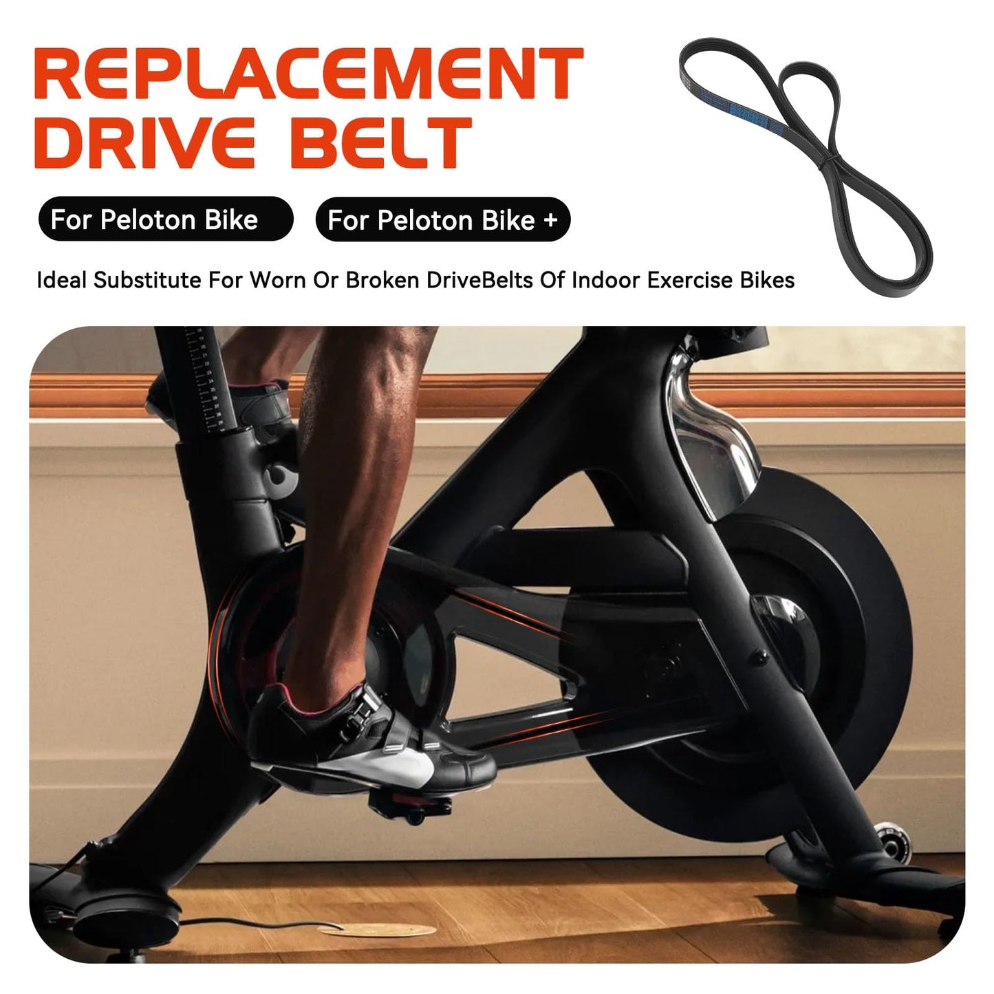 YIBEICO Drive Belt Replacement Part for Peloton Bike and Bike+, Indoor Cycling Bike Belt Accessory Replace for Peloton
