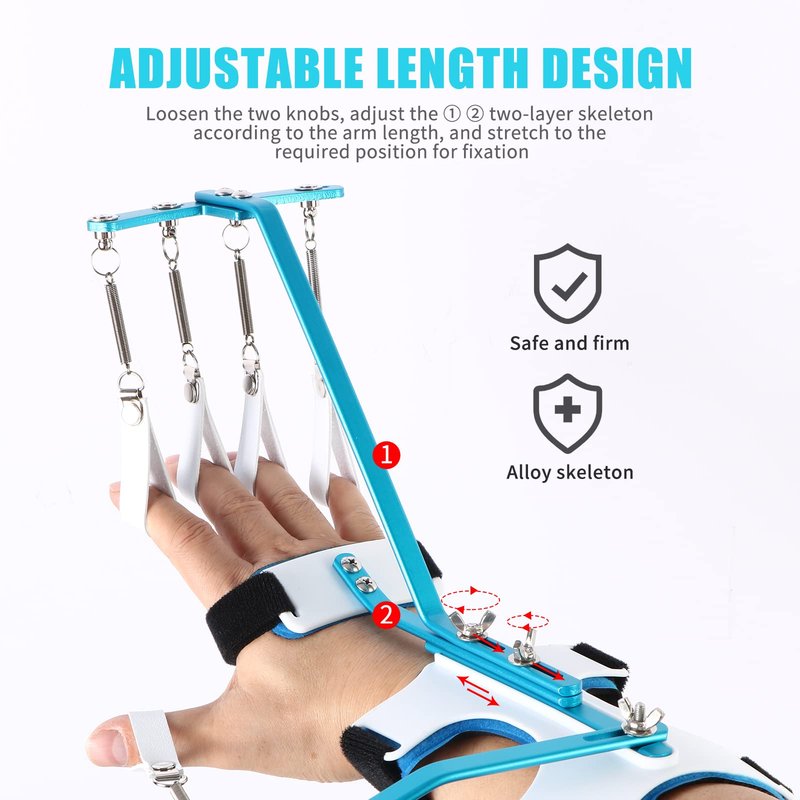 Tairibousy Hand Wrist Finger Orthotics Training Device Wrist Finger Orthosis Brace Hand Finger Muscle Strength Rehabilitation Trainer Finger Wrist Orthotics Exerciser for Hemiplegia Stroke