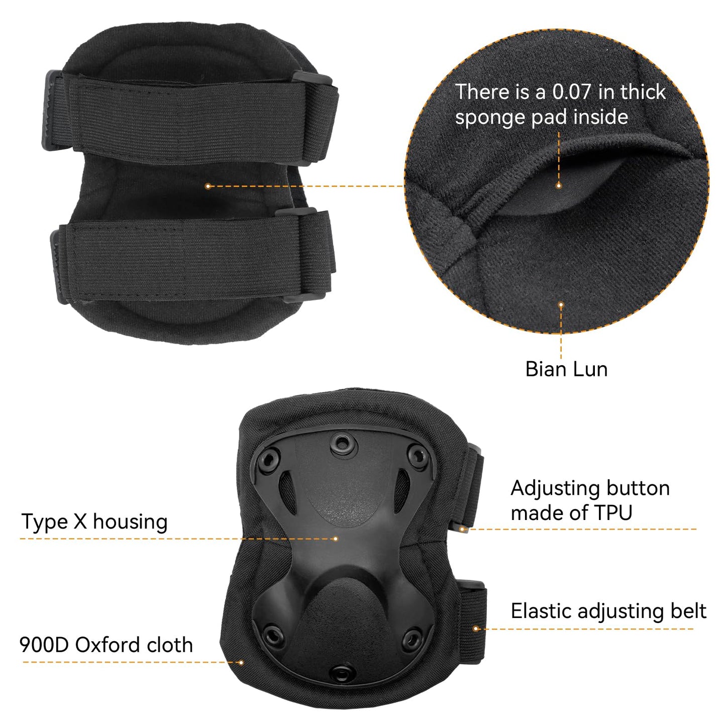 AOUTACC Combat Elbow Protective Pads Set for Outdoor CS Paintball Game Cycling Safety Skateboarding Gear Skates Knee Protection Guard Pads