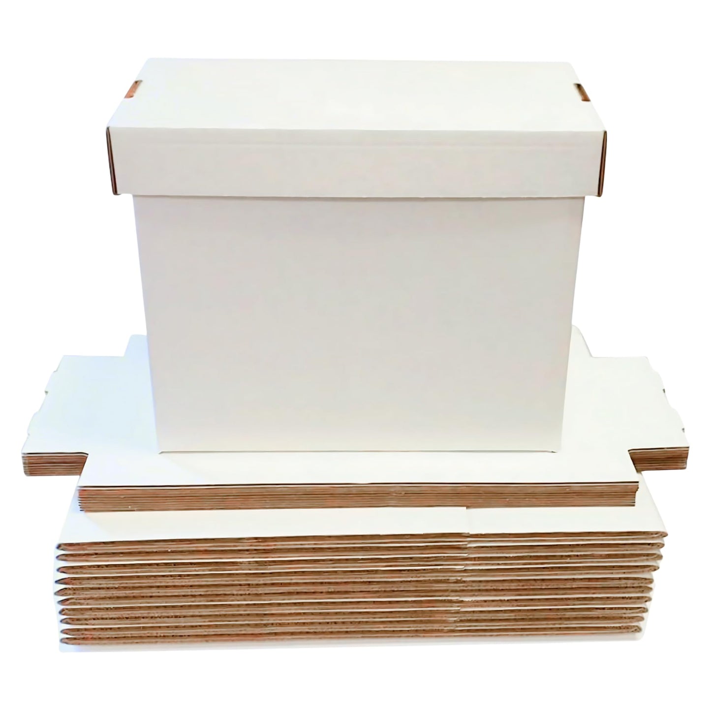 Max Pro Comic Book Storage Boxes - Short Cardboard White Case for 150-175 Comic Books - Double Thickness Design - Premium Stackable Book Box for Silver Age & Modern Comics (Pack of 3)