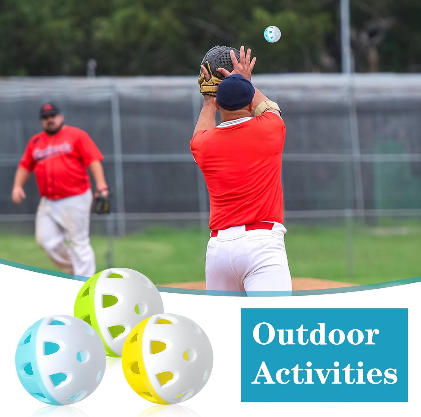 VioraWhite Mini Plastic Baseballs - 48/24 Pcs 1.65 Inch Lightweight Practice Balls with Drawstring Bag for Indoor/Outdoor Training