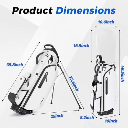 Findway 5 Way Golf Stand Bag, Lightweight Golf Bags for Men Women with Full Length Dividers Multiple Pockets Padded Dual Strap and Rain Cover Hood