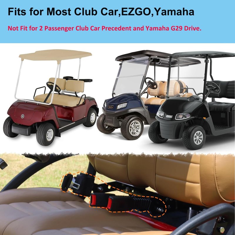 Courage Joy Kindness Retractable Golf Cart Seat Belts Kit,61" 2 Point Adjustable Seat Belts Universal Seat Belts for Golf Carts EZGO, Yamaha, Club Car, ICON, Star, Zone Golf Carts, Go Kart, Forkliftr