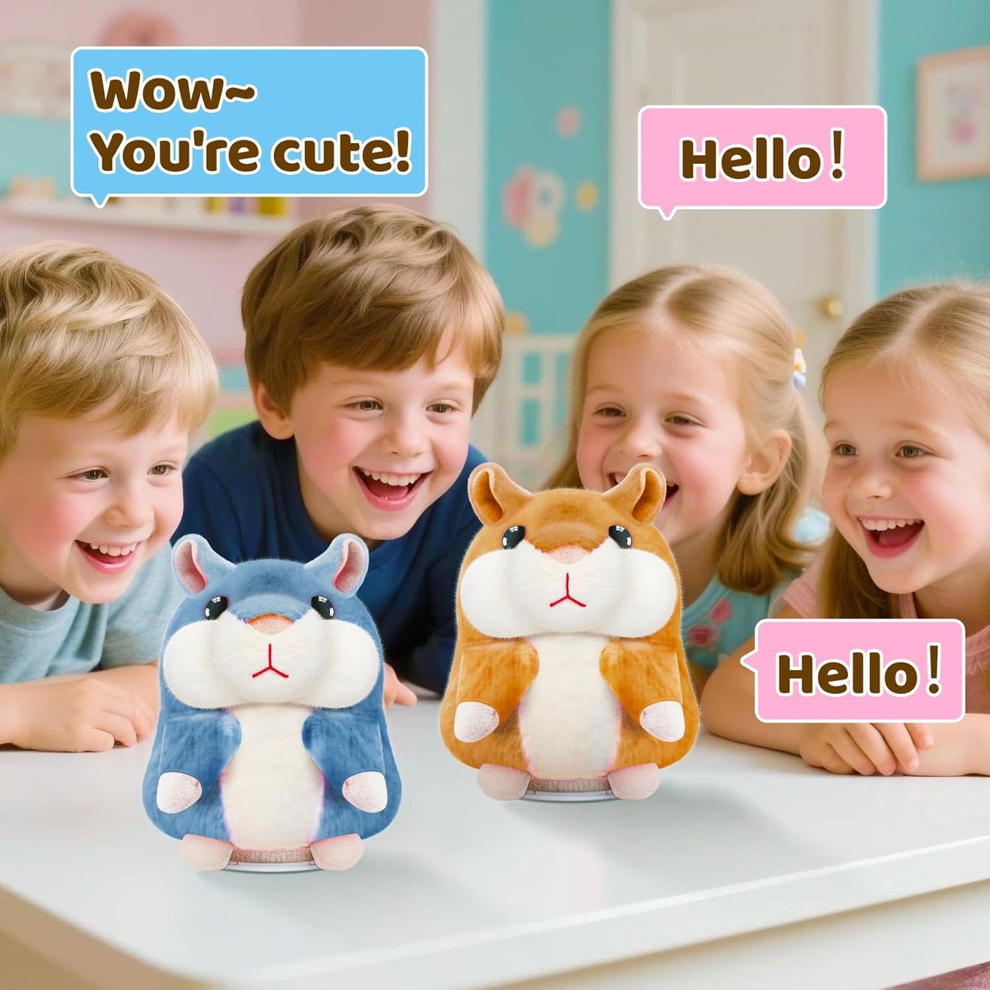 SANJOIN Talking Hamster Toy - Interactive Plush Repeats What You Say | Perfect Gift for Ages 2-8 (Brown)