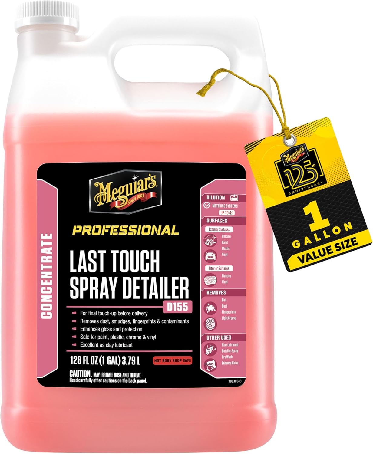 Meguiar's Last Touch Spray Detailer - Versatile Clay Lubricant for Showroom Shine | 1 Gallon