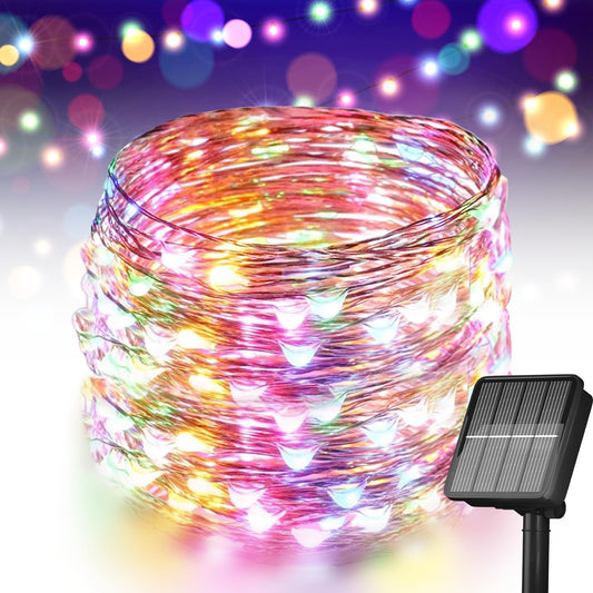 Solar String Lights for Outside, 72Ft 200 LED Solar Fairy Lights with 8 Modes, Solar Powered Fairy Lights Waterproof for Christmas Tree Garden Party Wedding Decor.（(Multi-Colored)