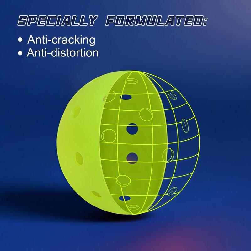 U-BRIO Outdoor Pickleball Balls, 40 Holes Rotation One-piece Green 4 Pack, High Bounce Stable Trajectory Stylish Durable Crack-Resistant Pickleballs.