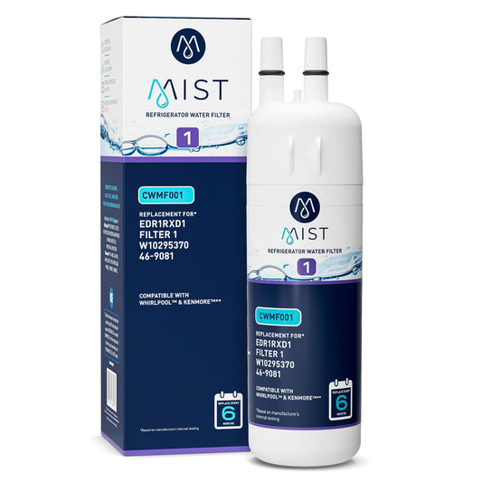 Mist EDR1RXD1 Replacement for Everydrop® Filter 1 – Whirlpool® WHR1RXD1 W10295370A, Kenmore® 46-9081 Refrigerator Water Filter – NSF 42 & 372 Certified