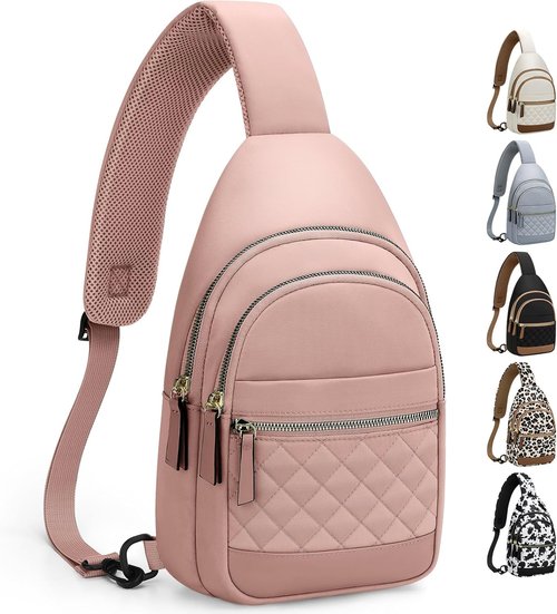 Capolo Sling Bag - Waterproof Crossbody for Men & Women | Trendy Casual Fanny Pack - Pink, Medium