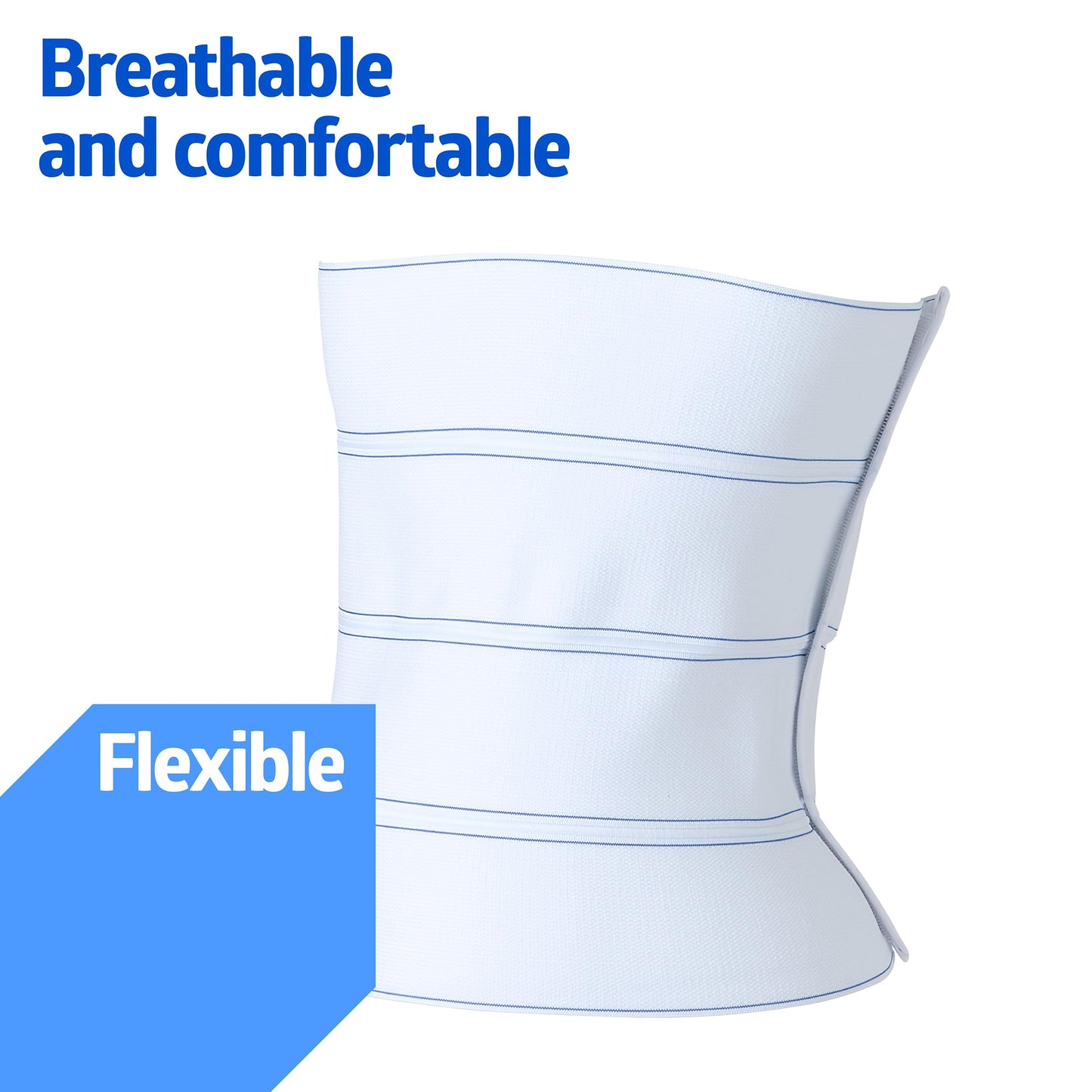 Medline Standard 4-Panel Abdominal Binder, 12 Inch High, Size L/XL (42-62 Inch), Soft Elastic Material, Hook-and-Loop Closure, Case of 1 Each