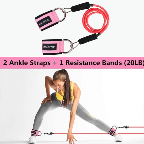 fitGevity Resistance Bands Exercise Bands for Legs and Butt,Fabric Non Slip Hip Fitness Booty Workout Bands, Set of 8 Resistance with Door Anchor Legs Ankle Straps for Men Women Gym Home Fitness Yoga
