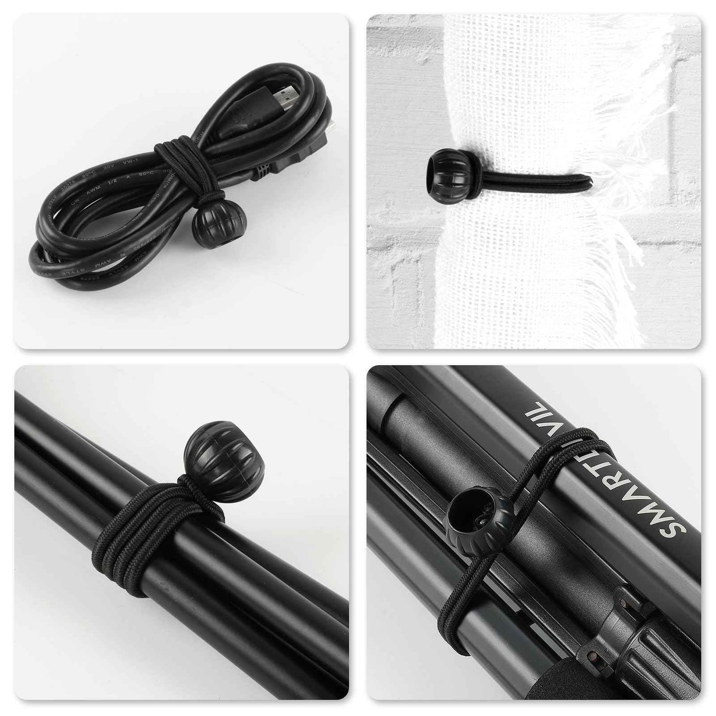 Bungee Cords with Balls 6 Inch, 100 Pack Heavy Duty Bungie Cord Balls, Canopy Tarp Tie Down Ball Bungee Cords for Camping, Tents, Patio Umbrellas, Awning, Bundle, Black