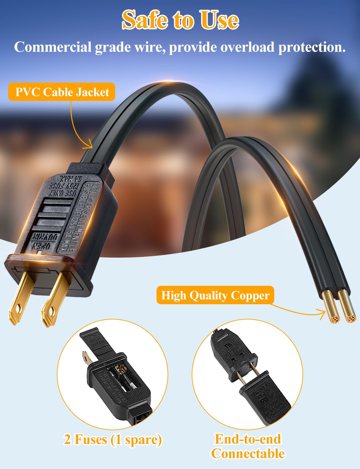 Brightever 25FT Outdoor String Lights Waterproof, LED Patio Lights with 8+1 Shatterproof S14 Edison Bulbs, String Lights for Outside Dimmable, Connectable Hanging Lights for Balcony, Yard, Gazebo