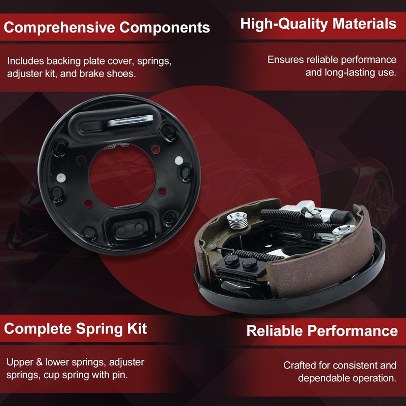 REVOTUNE Golf Cart Brake Drums Compatible with Yamaha G14 G16 G19 G20 G21 G22, EZGO TXT PDS Medalist Driver Side and Passenger Side Includes Brake Shoes OE 70998-G01 70998-G02
