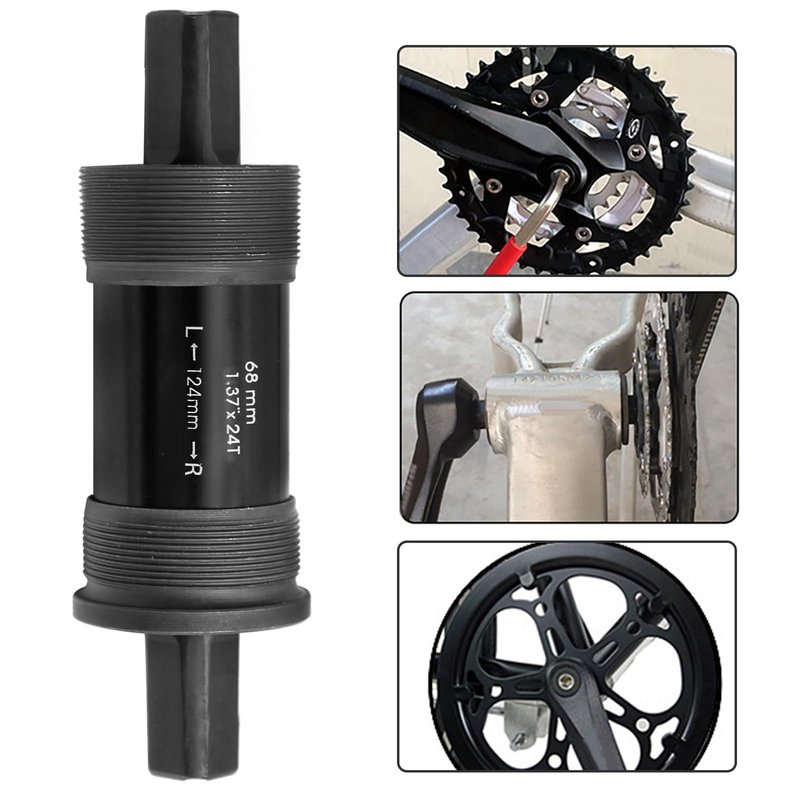 Hoypeyfiy Bike Bottom Bracket Mountain Bike Square-Taper Bottom Bracket Bicycles 68mm Replacement for Shimano Tourney TX800 Series (68x124mm)