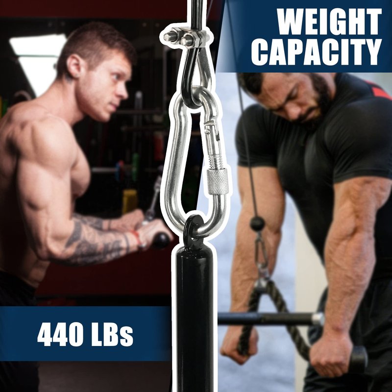 Luwint 6mm Gym Cable Replacement, 157’’ Adjustable Pulley Cable with Stopper Ball & Installation Kit, 440 lbs Capacity Steel Rope for LAT Pulldown Home Gym Machine DIY Pulley System Accessories