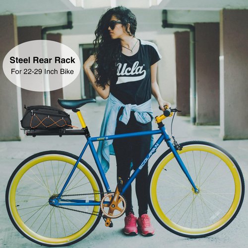 WEEROCK Adjustable Universal Rear Bike Rack, Fits 20-29 Inch Bicycles, MTB, 30kg/66lbs Load Capacity Steel Bicycle Carge Rack, Easy Installation on Bicyclle Seat Post
