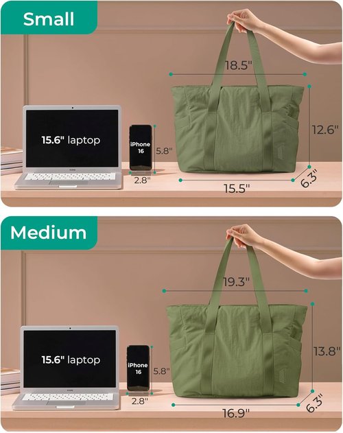 BAGSMART Tote Bag for Women - Zippered Work Tote with Compartments | Ideal for Travel & Gym