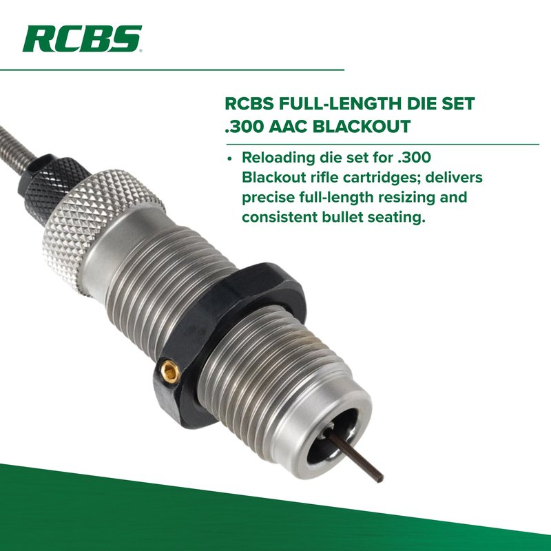 RCBS Full-Length Die Set .300 AAC Blackout, Reloading Die Set for .300 Blackout Rifle Cartridges