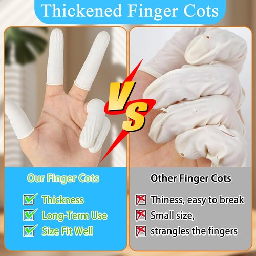 ONLYFU 750Pcs Latex Finger Cots Disposable Finger Gloves Anti-Static Finger Covers for Fingertip Protective, Medium Finger Protectors for Wound Care, Electronic Repair, Handicraft, Beauty, Salon