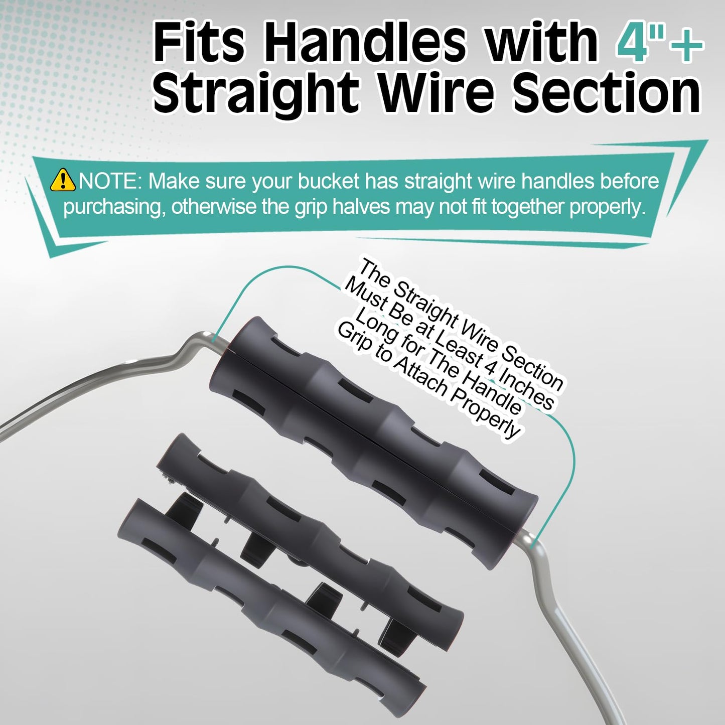 Gulfmew 4 Pack Ergonomic Replacement Bucket Handles Grip – Ergonomic Plastic Handles for 5 Gallon Buckets, Fits Construction, Gardening, Cleaning, Painting, DIY, Farming & Car Wash Use (Black)