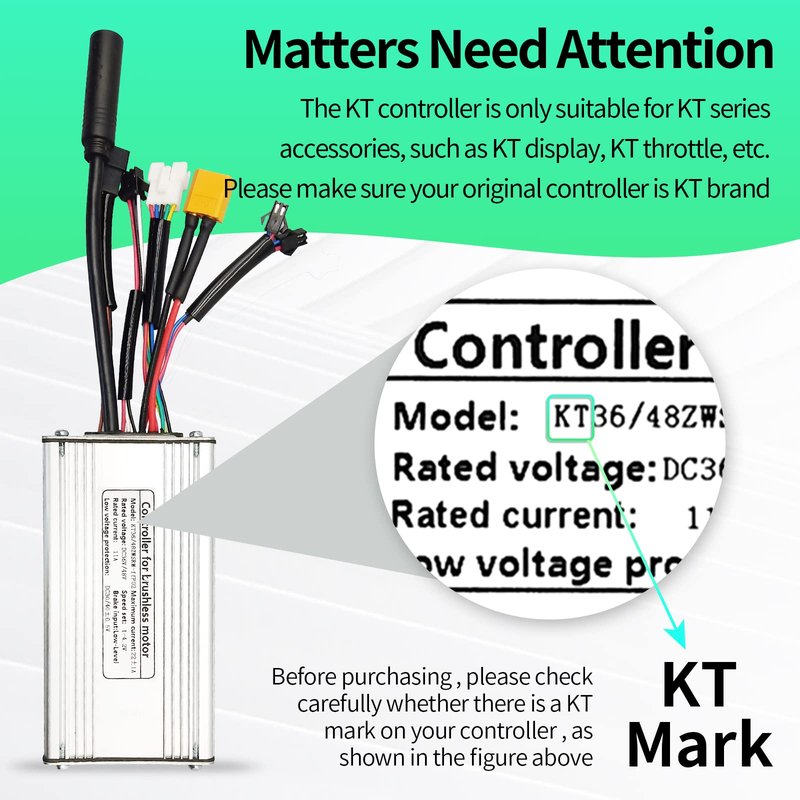 MUSELK EBike Controller KT（KUNTENG 36V/48V KT22A 9Tub Brushless DC Square Wave Controller fit 500W with Hall Hub Motor Electric Bicycle Modification Accessories, Large, red