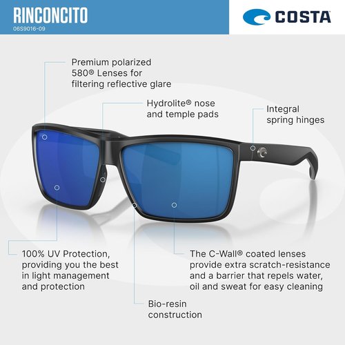 Costa Del Mar Rectangular Sunglasses - Stylish UV Protection for Men | Rinconcito Design