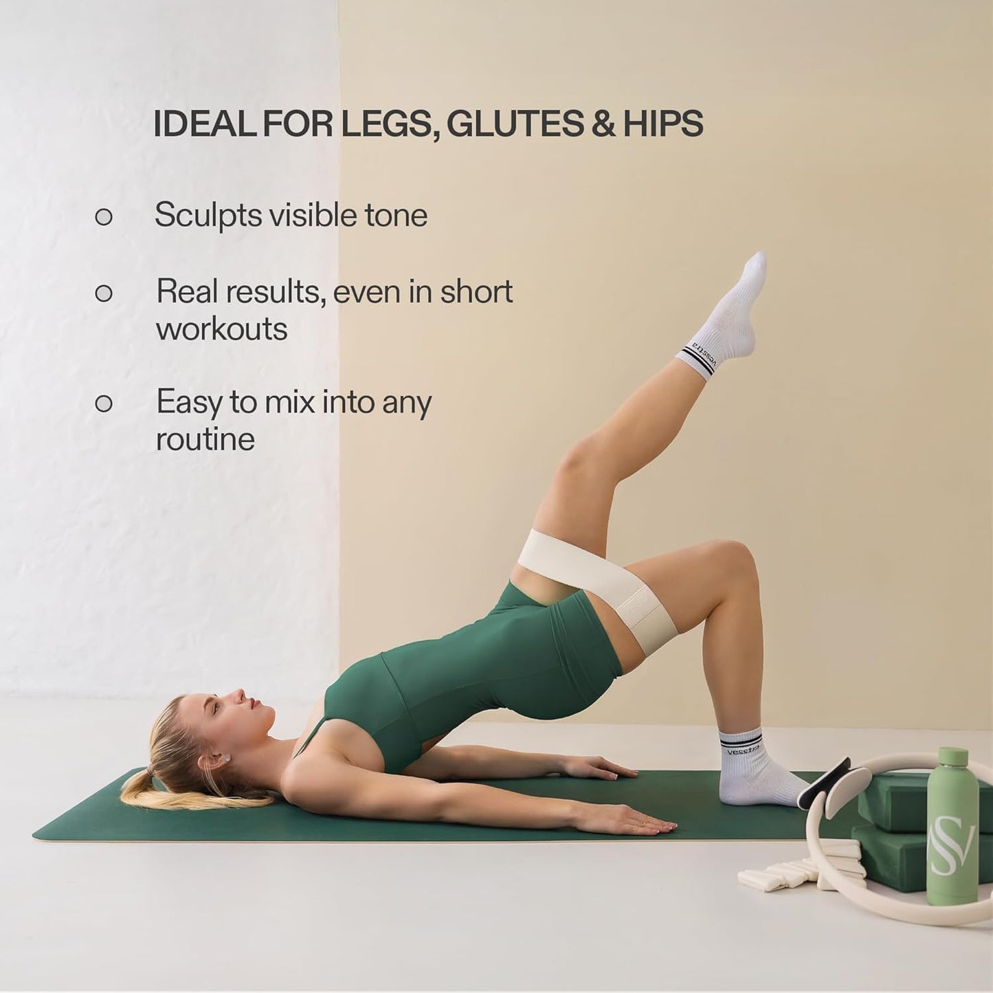 Premium Loop Resistance Bands Set - Non-Slip Fabric Booty Bands for Glutes & Legs | Light, Medium, Heavy Sizes for Pilates & Strength Training