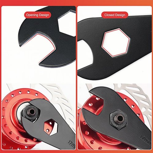 Chainrise 3-Piece Bicycle Cone Wrench Set, Wheel Hub Axle Nut Spanner Tool (Wrench17-18-19mm)