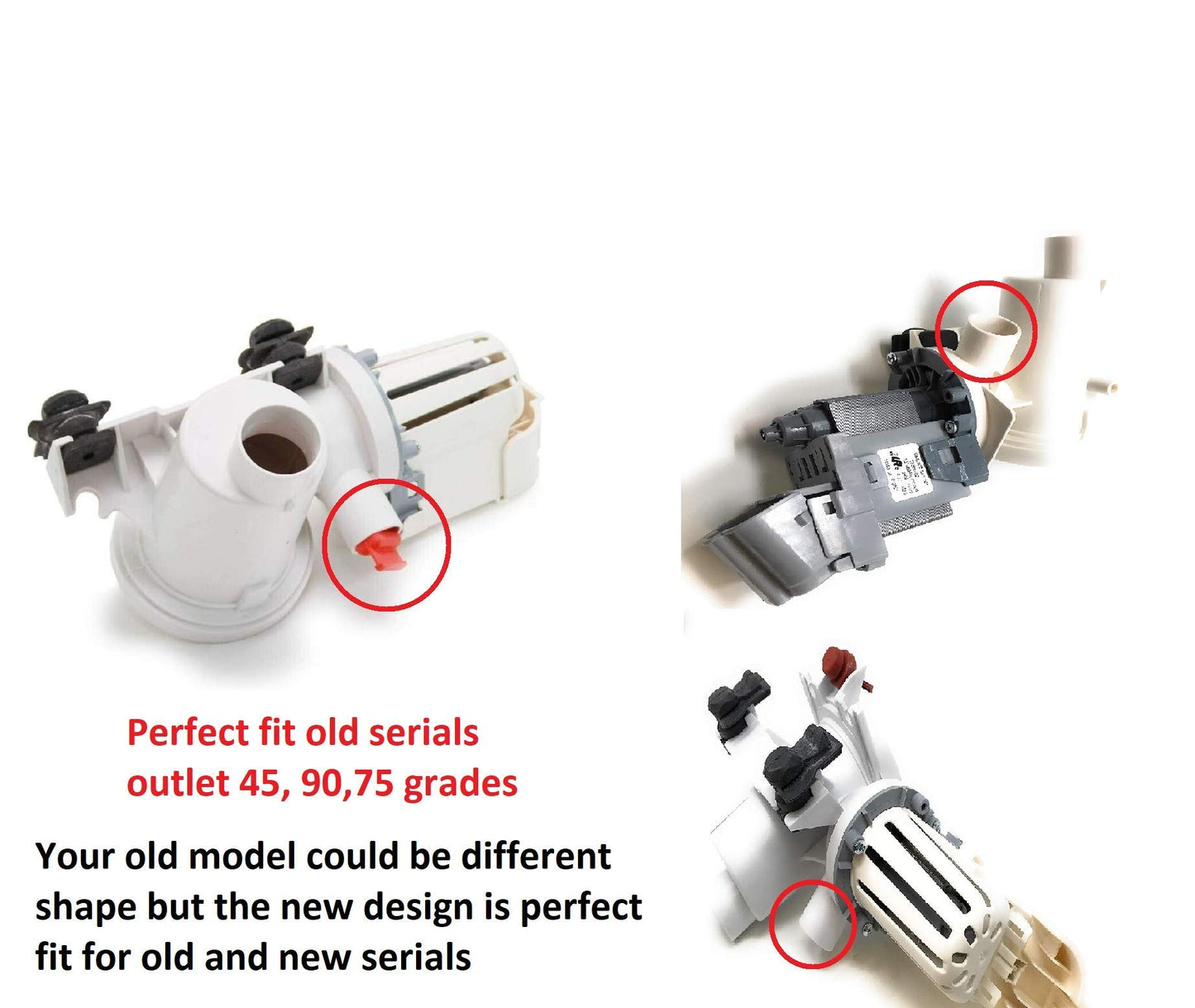ReplacementPartsUSA WPW10241025 - Front load Washer Pump Fits W10241025 WPW10241025, W10321032, 46197020.. and 20 MORE Part Numbers