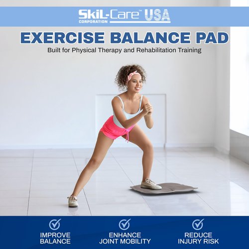 Skil-Care Balance Stability Air Pad, Adjustable Air-Filled Cushion for Rehabilitation, Portable Balance Trainer, Improves Stability and Posture, Easy to Clean, 555106
