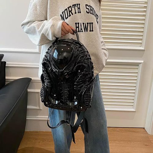 LHNRHZI Men and Women Cool Xenomorph costume backpack PVC alien backpack Outdoor