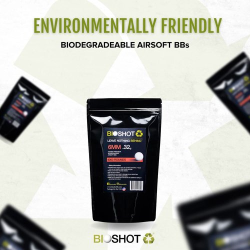 Bioshot Biodegradable Airsoft BBS - .32g Super Slick Polish - Seamless Competition Match Grade for All 6mm Airsoft Guns and Accessories (4000 Rounds, White) by Bioshot