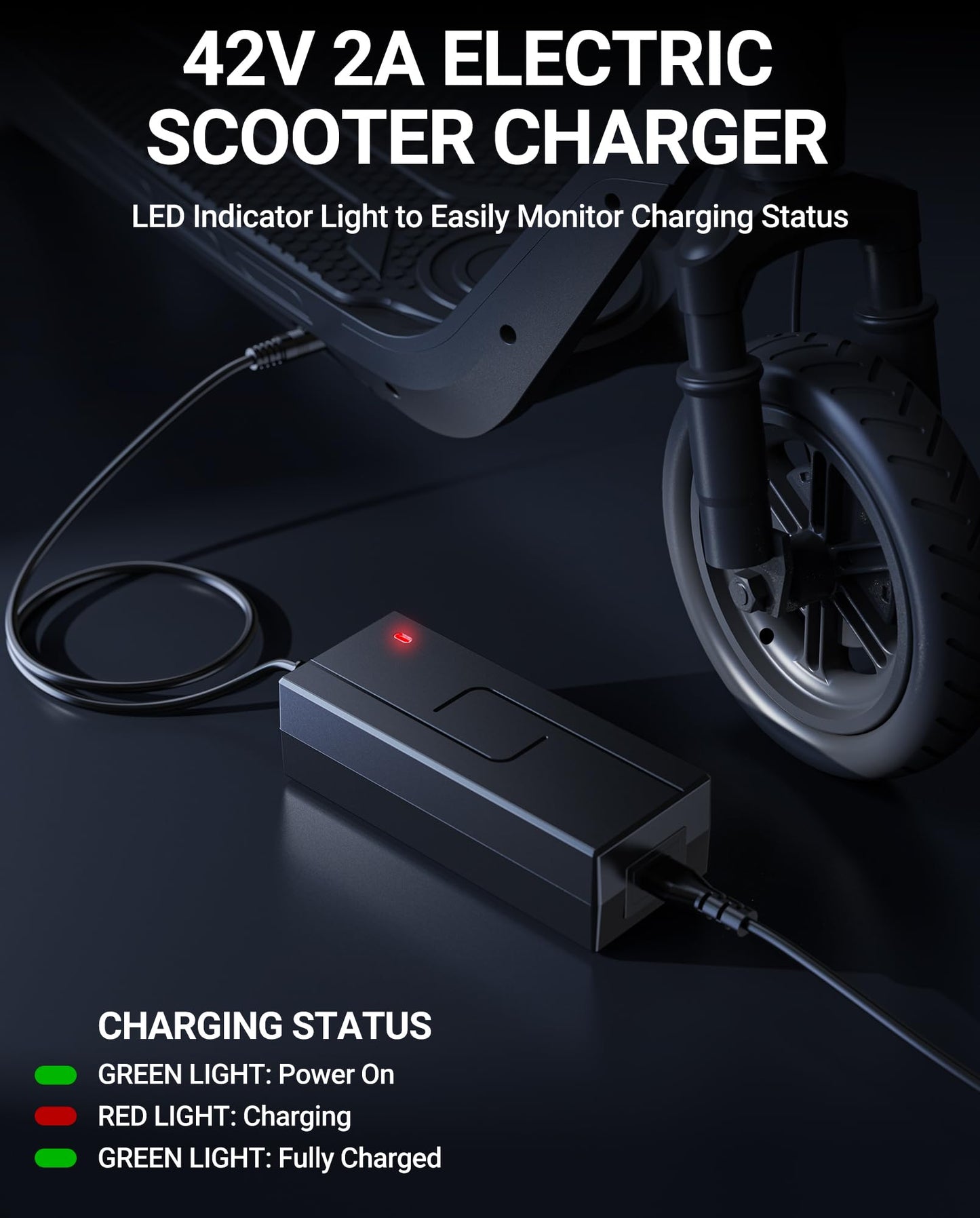 SAYSOLAK 42V 2A Charger for Jetson Electric Bike & Scooter, Compatible with Jetson Bolt Pro, Bolt, LX10, Adventure, Metro, Journey, J5, J8, Axle Ebikes & Eris Pro/Ora Pro/Racer/Rhythm Scooters