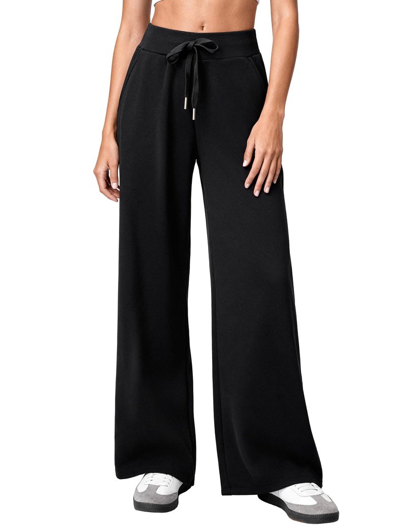 Niipty Wide Leg Sweatpants Women High Waist Workout Baggy Casual Pants for Women Comfy Drawstring Pants with Pockets - Black L
