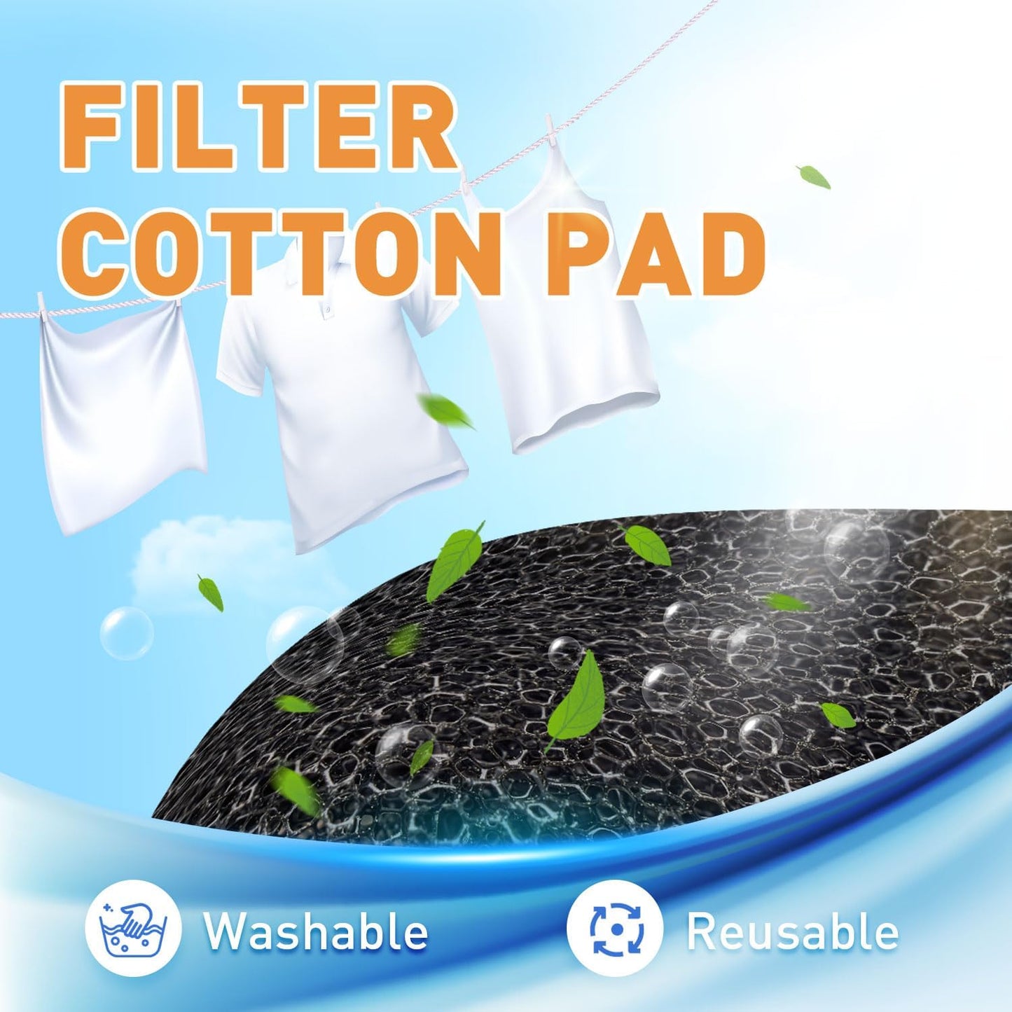 6-Pack GE Washer Dryer Combo, WH01X35719 Lint Filter and Sealing Strip, Hand Washable and Reusable GE Profile Washer Dryer Combo Foam Filter Replacement for Model PFQ97HSPVDS