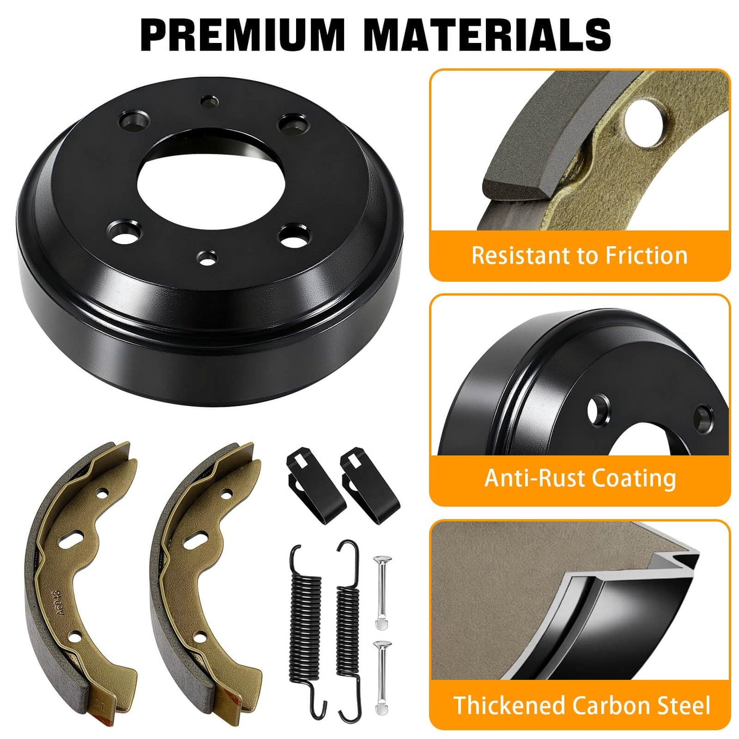 Golf Cart Yamaha Brake Drum and Brake Shoes Spring Kit Fit for Yamaha G14, G16, G19, G22 G&E 1994-2006 Models, OEM JU0-G6521-00-00, JN6-F5331-01-00, JN3-F5331-00