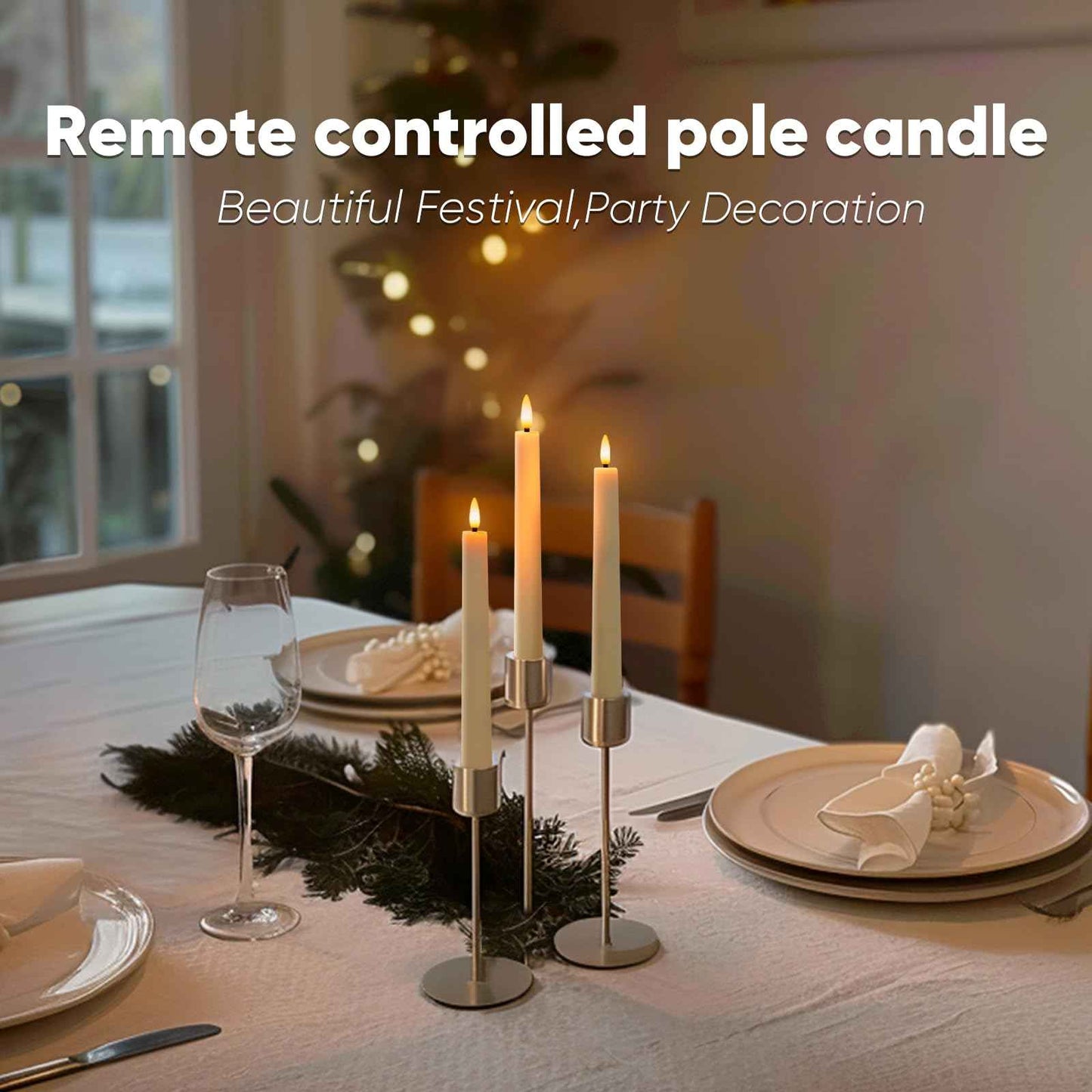 Homemory 6.7 Inches Flameless Taper Candles with Remote Timer Dimmer, Led Flameless Candlesticks Short Taper Candles, Flickering Battery Operated Candlesticks for Xmas Wedding Home Decor, Ivory, 6 Pcs